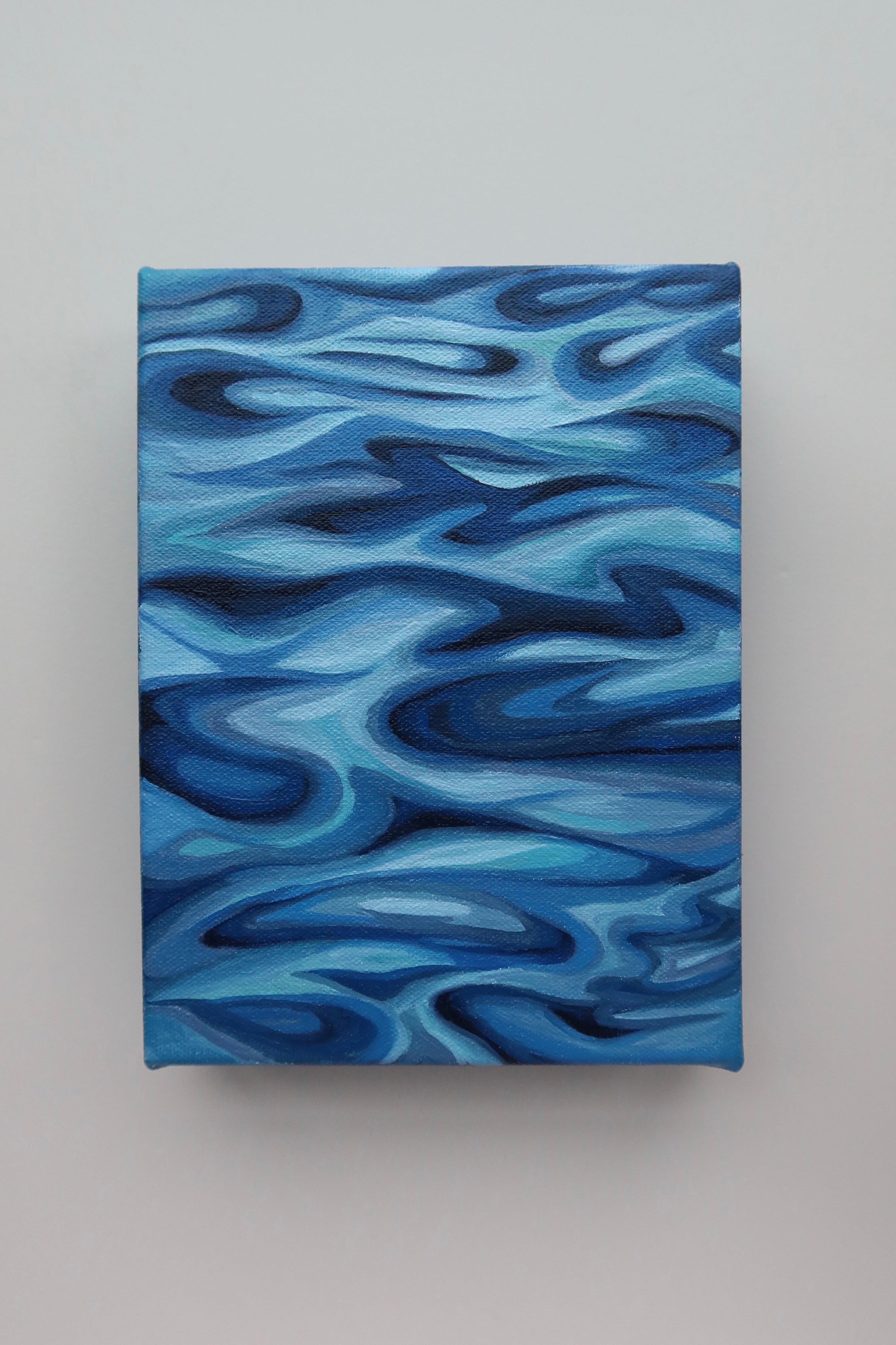 Shifting Blue original canvas painting by Ellie Antonacci, gallery wrapped