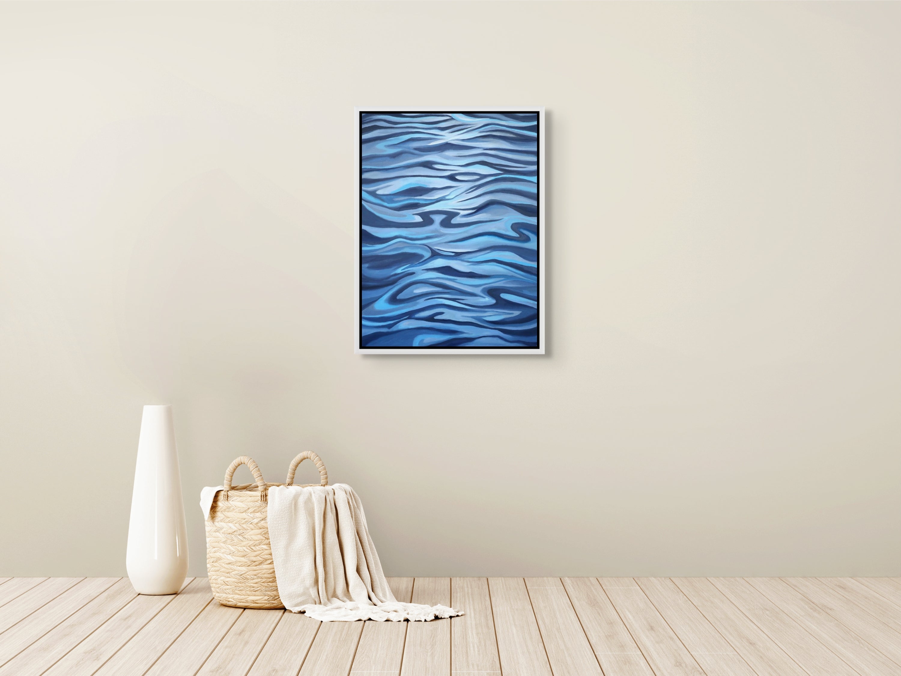 Blue Tide original oil painting 12x16 by Ellie Antonacci, New England coastal scene
