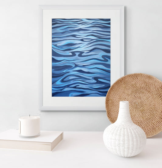 Blue Tide print detail, New England seascape by Ellie Antonacci