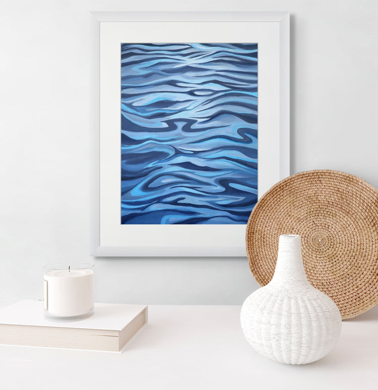 Blue Tide print detail, New England seascape by Ellie Antonacci